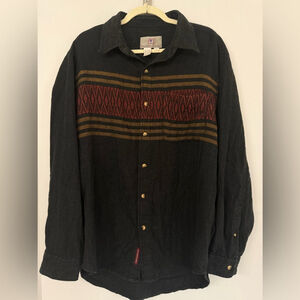 The Territory Ahead Men’s Large Soft Flannel Western Print Long Sleeve Button Up